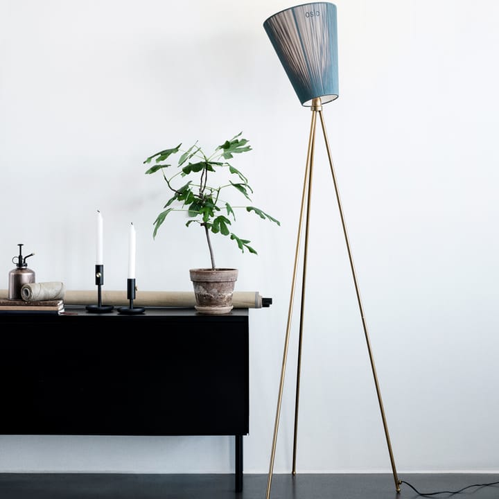 Oslo Wood Floor lamp, Beige, golden stand Northern