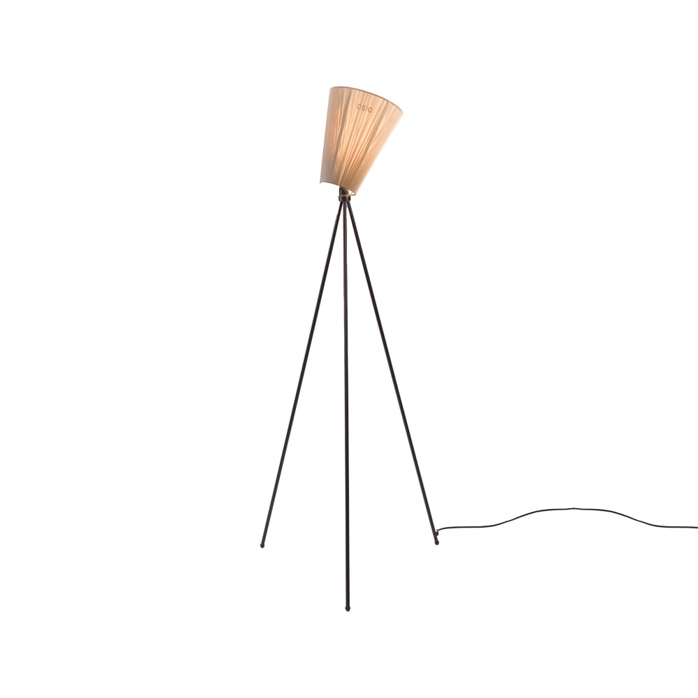 Northern Oslo Wood Floor lamp Beige, matte black stand