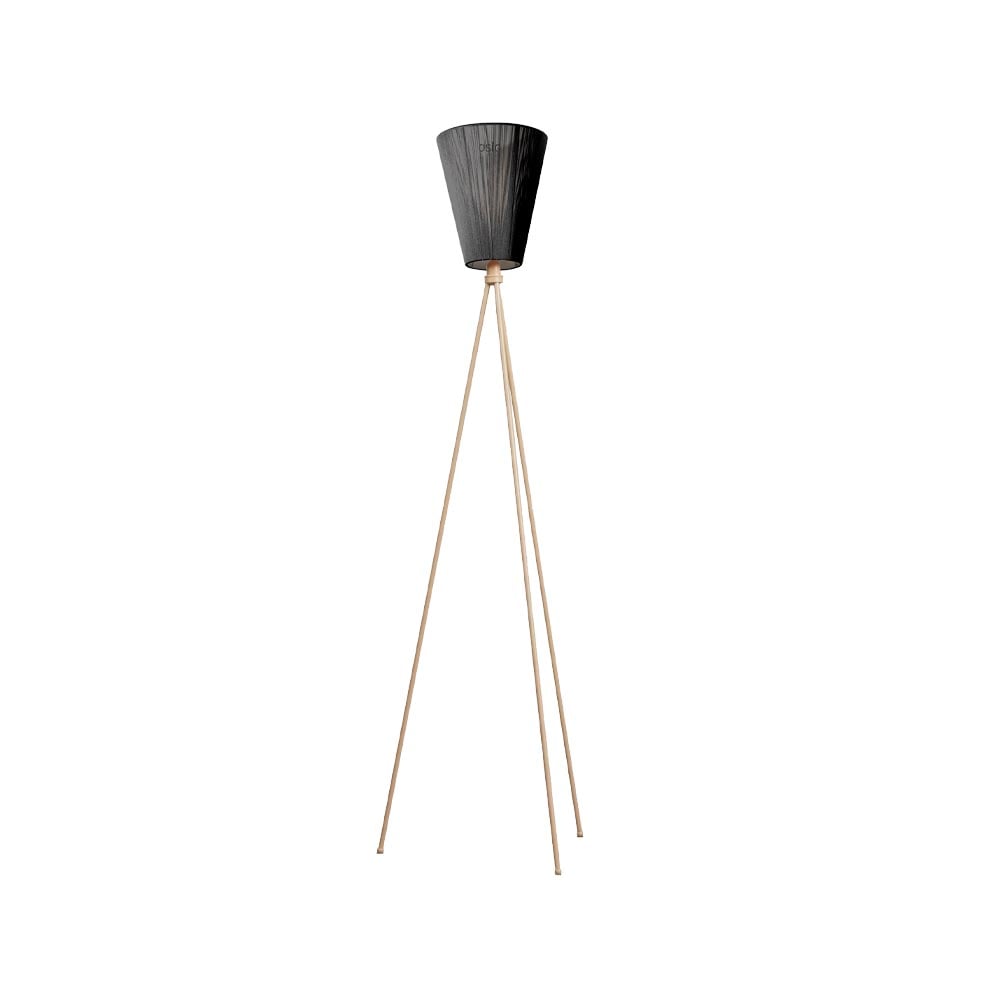 Northern Oslo Wood Floor lamp Black, beige stand