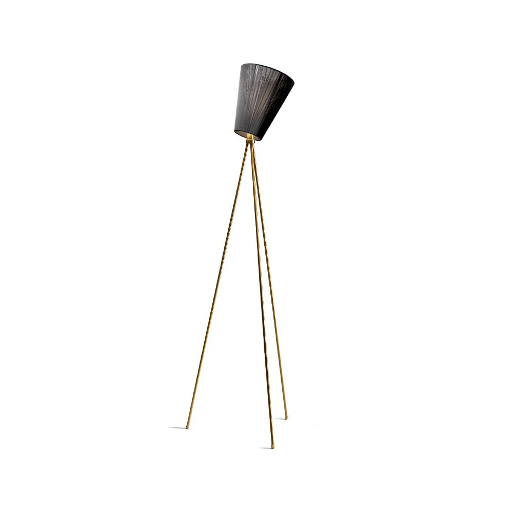 Northern Oslo Wood Floor lamp Black, golden stand