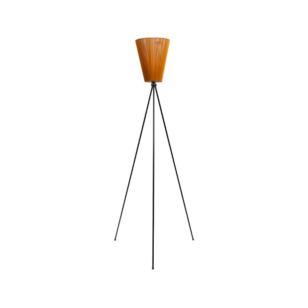 Northern Oslo Wood Floor lamp Caramel, matte black stand