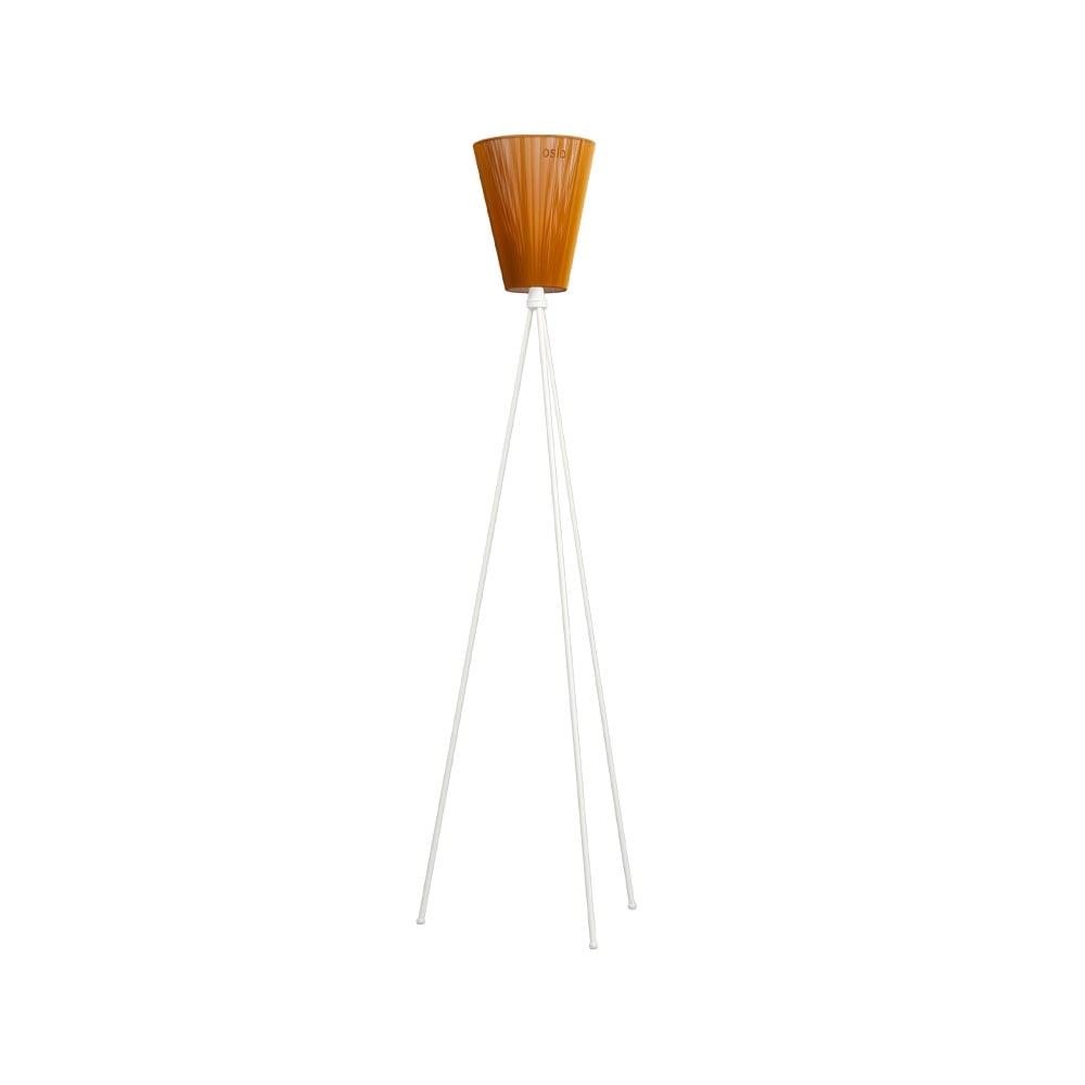 Northern Oslo Wood Floor lamp Caramel, matte white stand