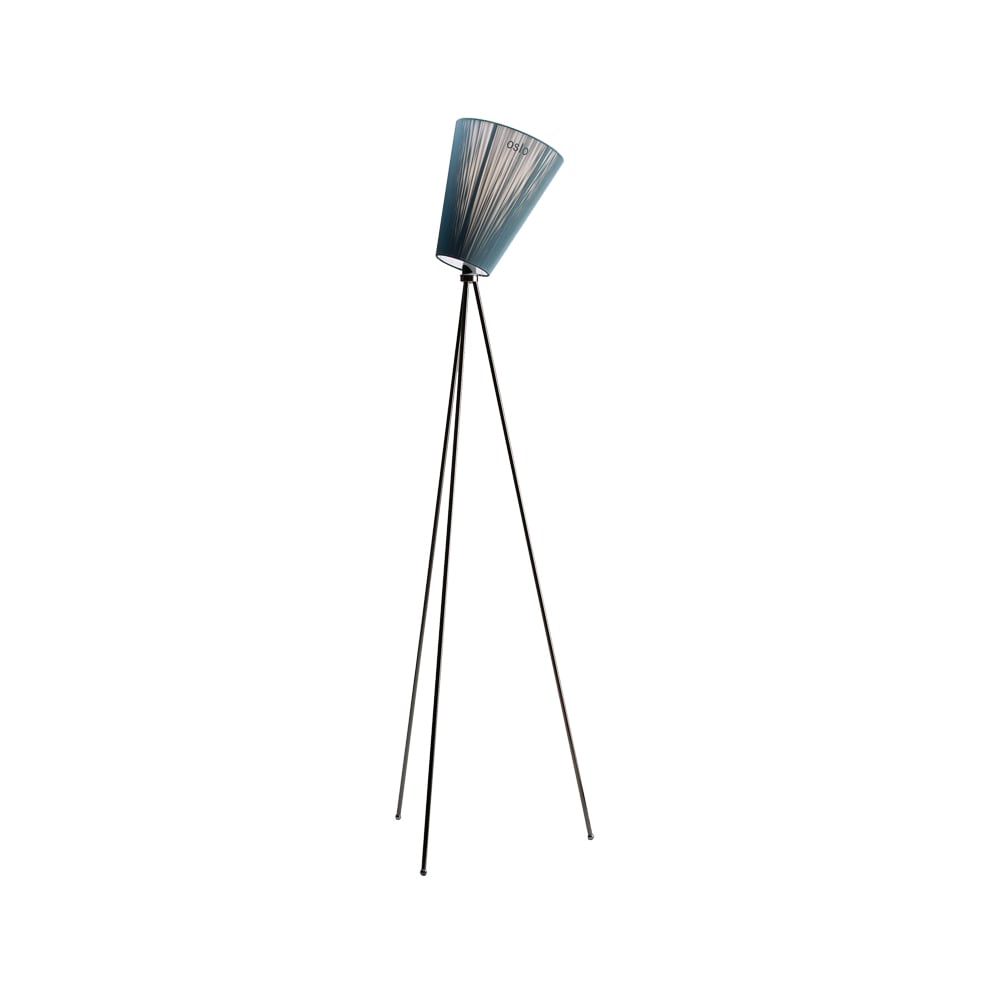 Northern Oslo Wood Floor lamp Green, matte black stand