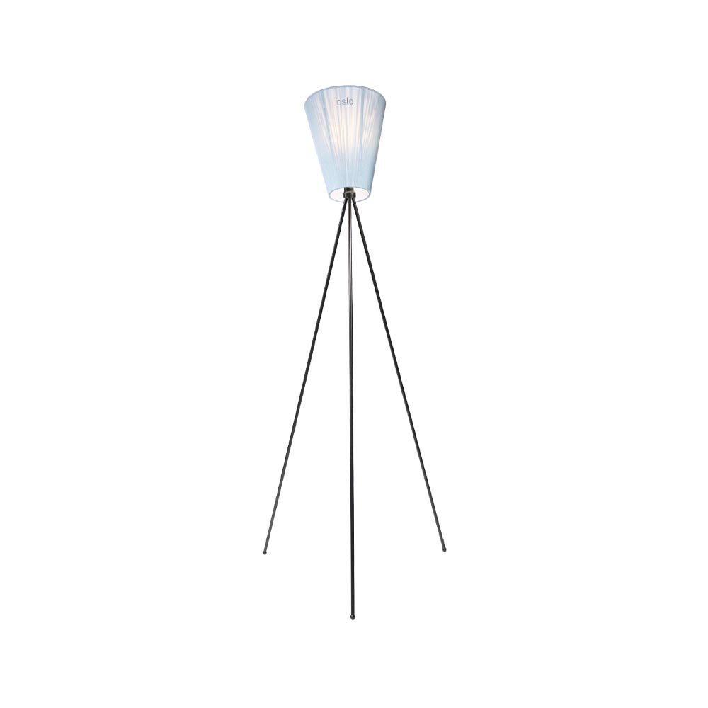 Northern Oslo Wood Floor lamp Light blue, matte black stand