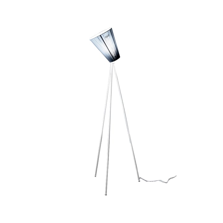 Oslo Wood Floor lamp, Light blue, matte white stand Northern