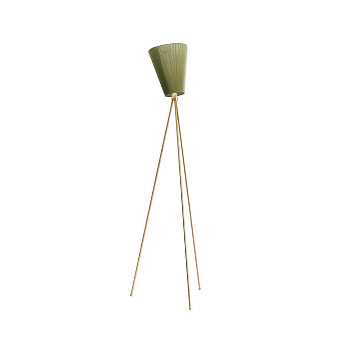 Oslo Wood Floor lamp, Olive green, golden stand Northern