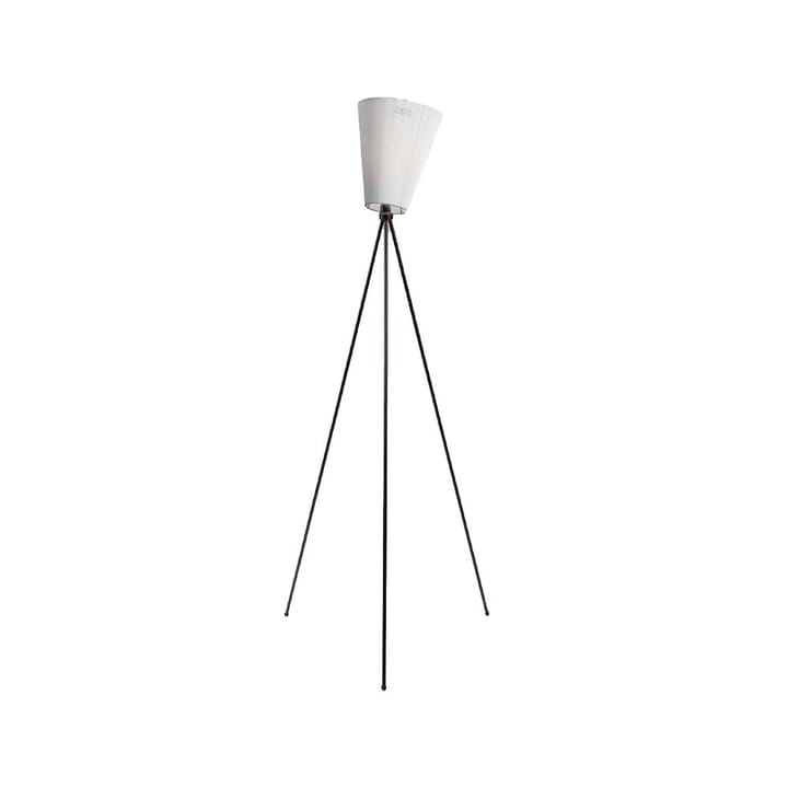 Oslo Wood Floor lamp, White, matte black stand Northern