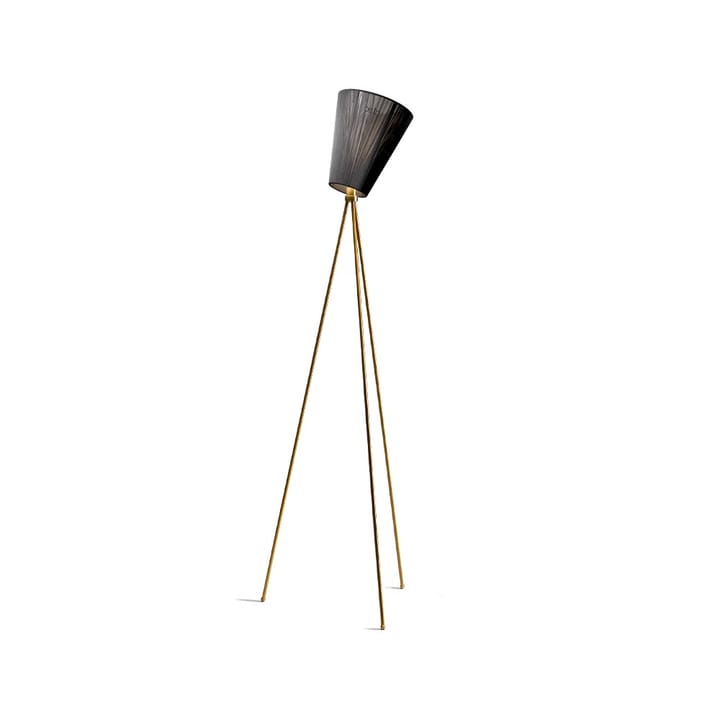 Oslo Wood Golvlampa, black, guldigt stativ Northern