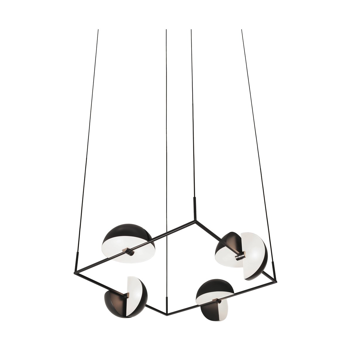 Oblure Trapeze quartet pendant 113.5x113.5 cm Black