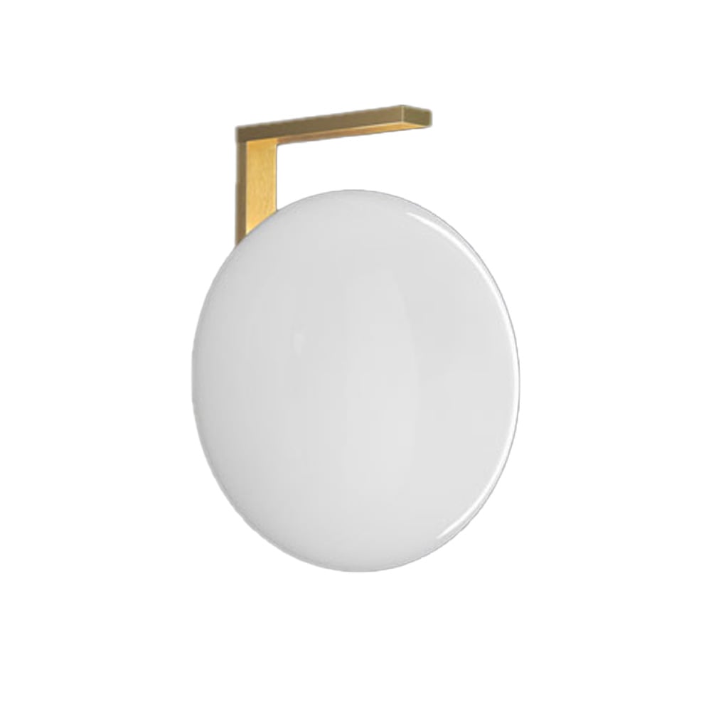 Oluce Alba 174 wall lamp Opal, brass