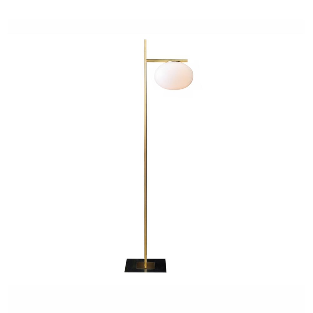 Oluce Alba 382 floor lamp Opal, brass