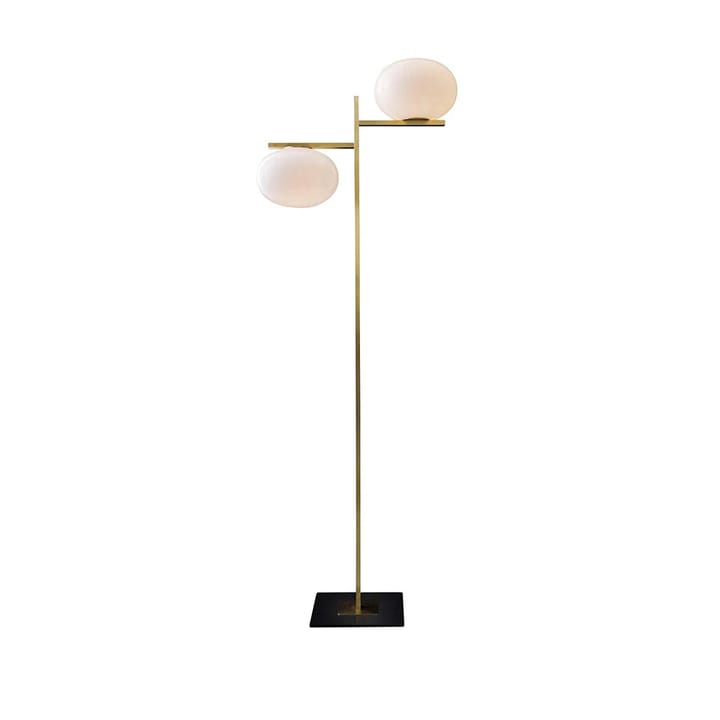 Alba 383 floor lamp - Opal, brass - Oluce