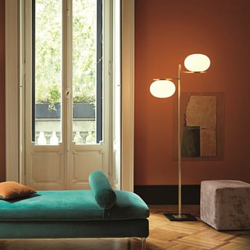 Alba 383 floor lamp - Opal, brass - Oluce