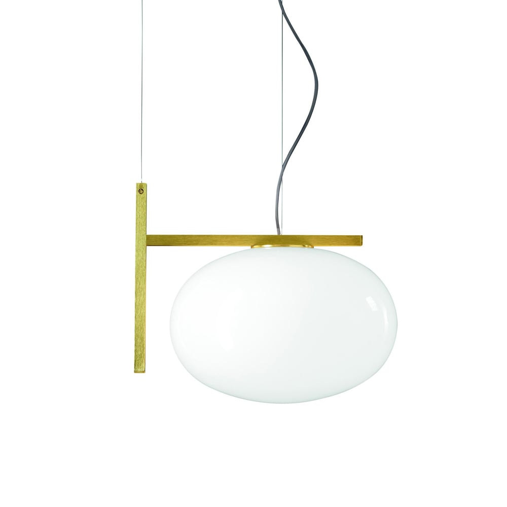 Oluce Alba 466 pendant lamp Opal, brass