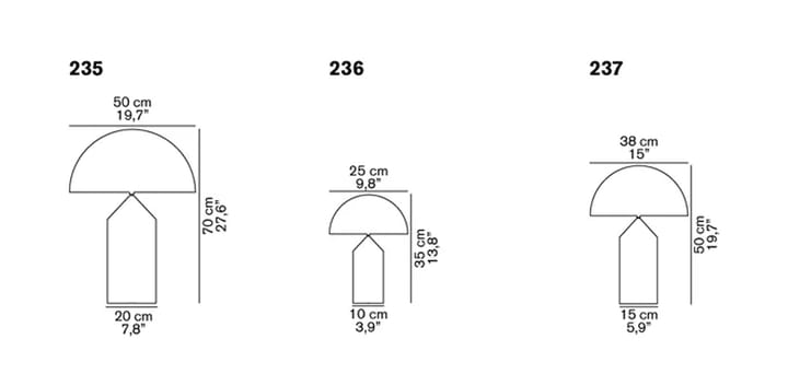 Atollo large 235 bords/golvlampa glas, Opal Oluce