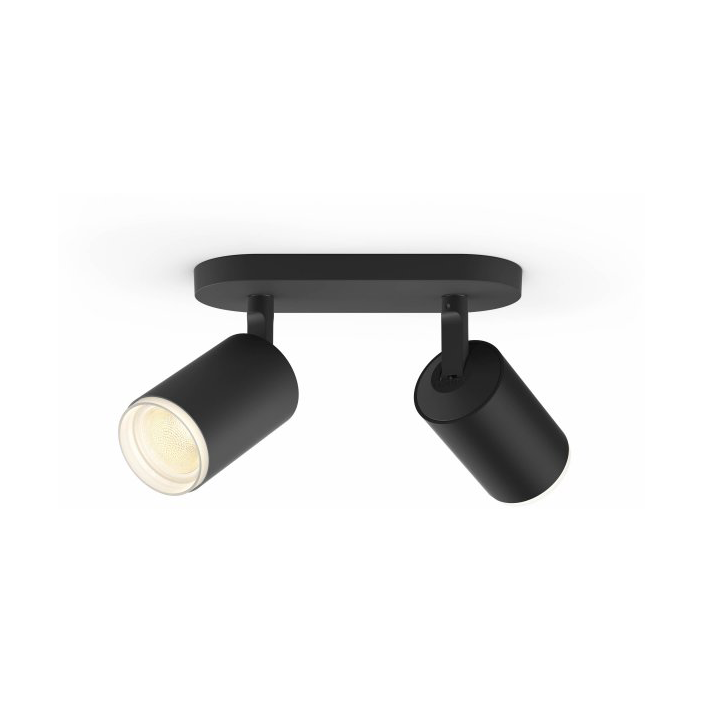 Philips Hue Fugato ceiling lamp 2-spot 34.3x20.8 cm Black