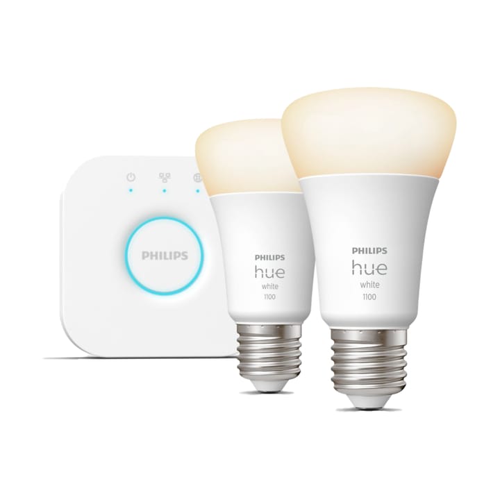 Philips Hue Smart startpaket ljuskälla E27 2-pack, Klar Philips Hue