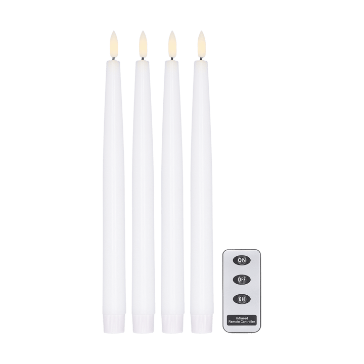 Bright LED-candle 28.5 cm 4-pack with remote control , White Scandi Essentials