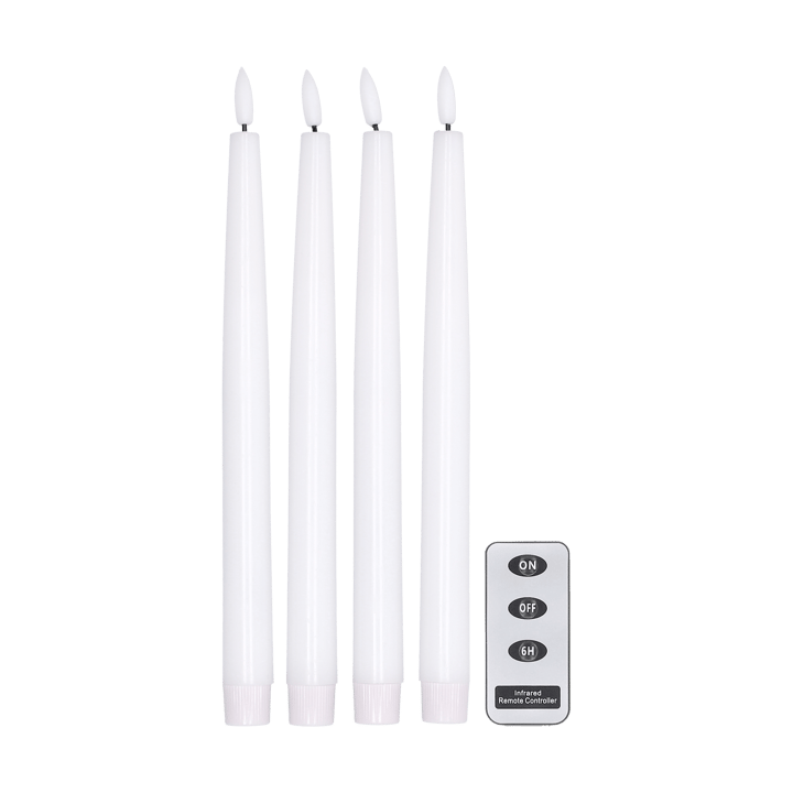 Bright LED-Kerze 28,5cm 4er Pack mit Fernbedienung, Weiß Scandi Essentials