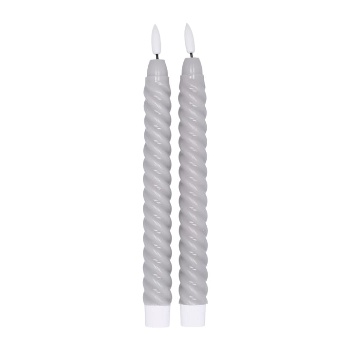 Twisted LED-candle 25 cm 2-pack, grey Scandi Essentials