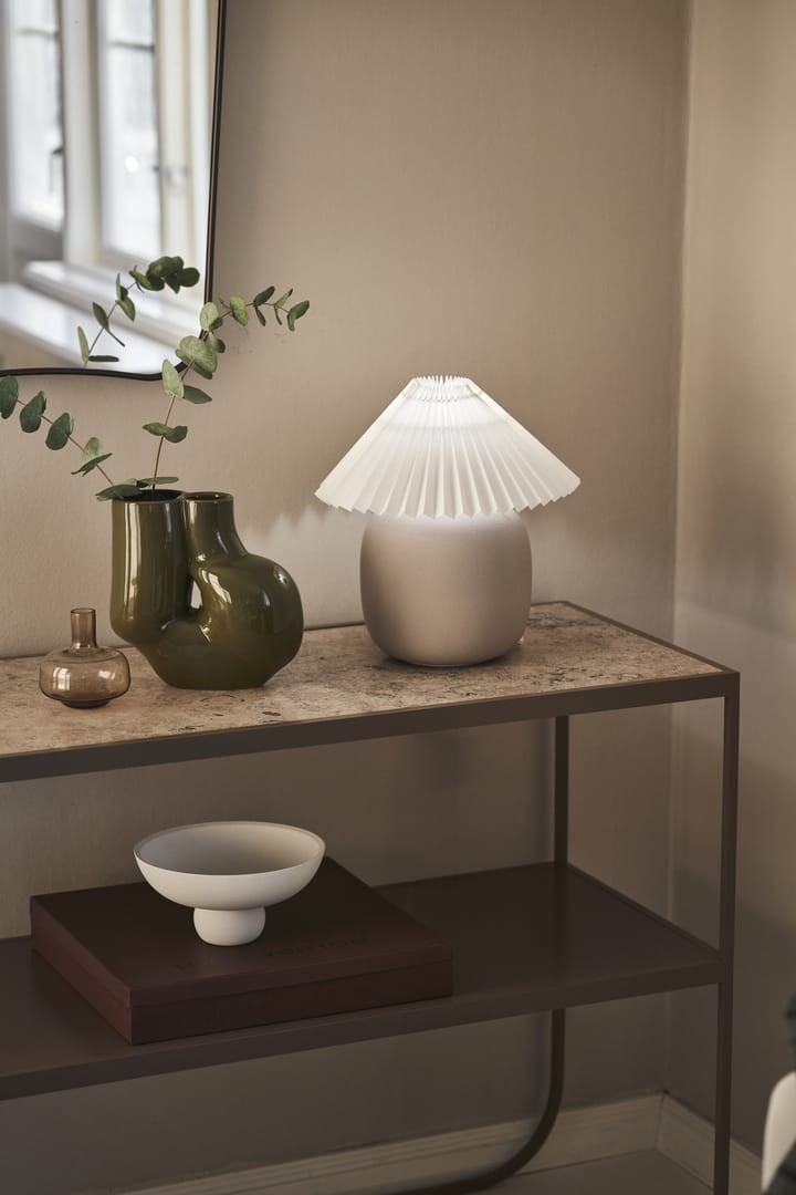 Boulder table lamp 29 cm grey-pleated white, Lamp base Scandi Living