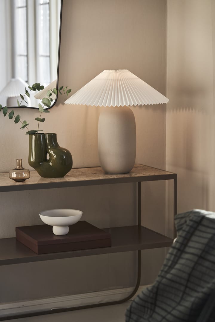 Boulder table lamp 48 cm grey-pleated white, Lamp base Scandi Living
