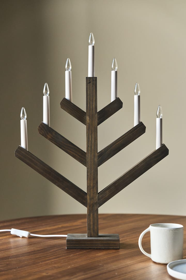 Pine adventsljusstake 62 cm, Mörkbetsad Scandi Living