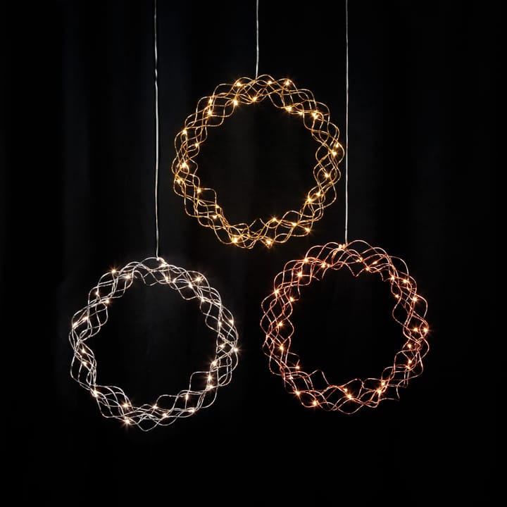 Curly wreath with LED lights 30 cm, brass Star Trading