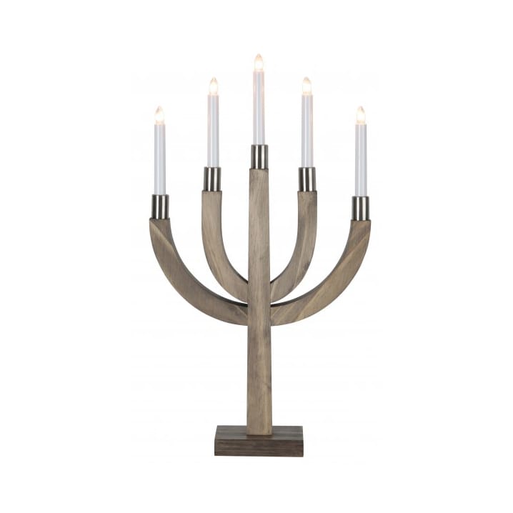 Elias 5 Wooden Candle Holder 67cm, Brown Star Trading