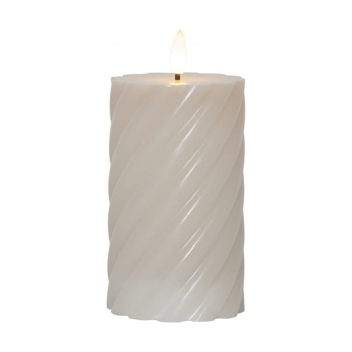 Flame pillar candle Ø7.5x15 cm - Beige - Star Trading