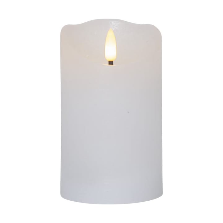 Flame Rustic M pillar candle Ø7.5x12.5 cm - White - Star Trading