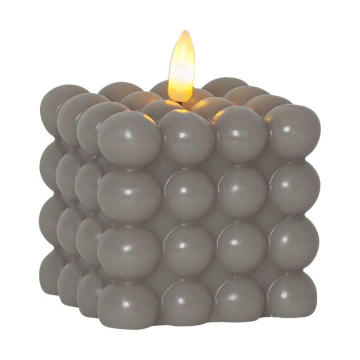 Flamme Dot pillar candle Ø7.5x9.5 cm - Grey - Star Trading