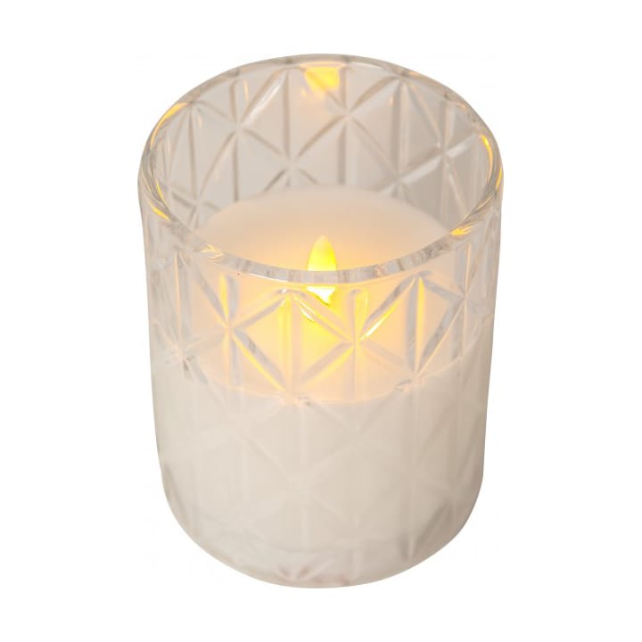 Flamme Romb pillar candle L Ø10x12.5 cm, Transparent Star Trading