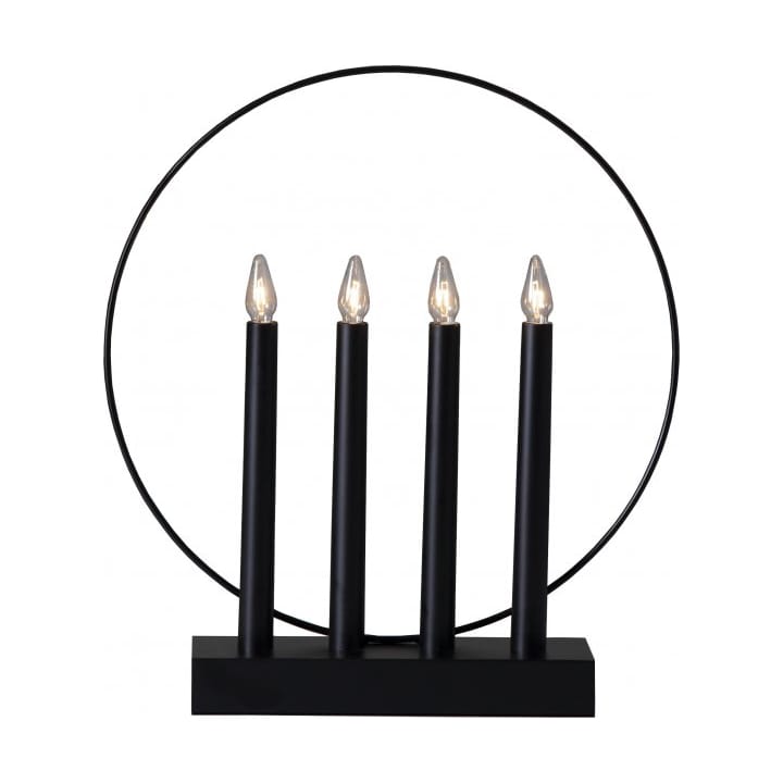 Glossy Ring candle holder 35 cm - Black - Star Trading