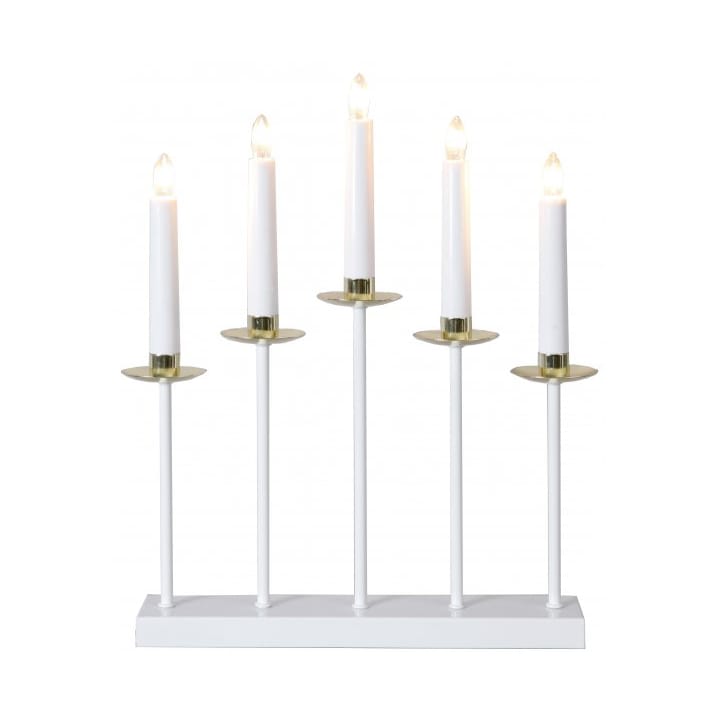 Greta 5 metal candle holder 37 cm - White - Star Trading