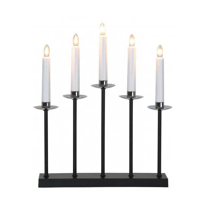 Greta 5 metal candle holder silver tray 37 cm, Black Star Trading