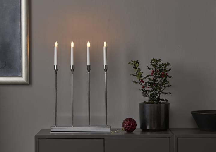 Lottie Advent candle holder, Chrome Star Trading