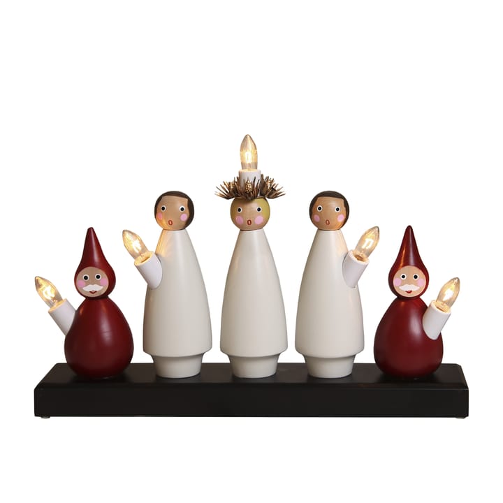 Lucia Choir candle arch, white-red Star Trading