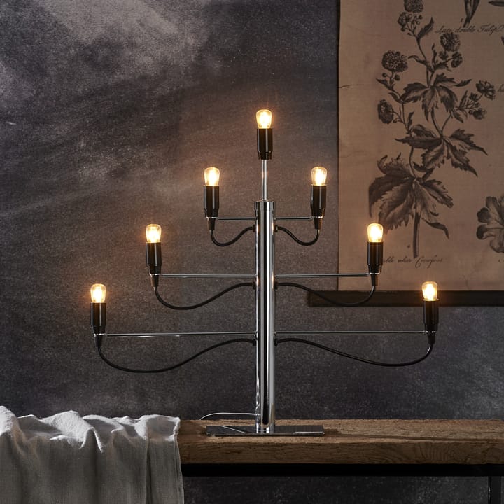 Milano electric candle holder, chrome Star Trading