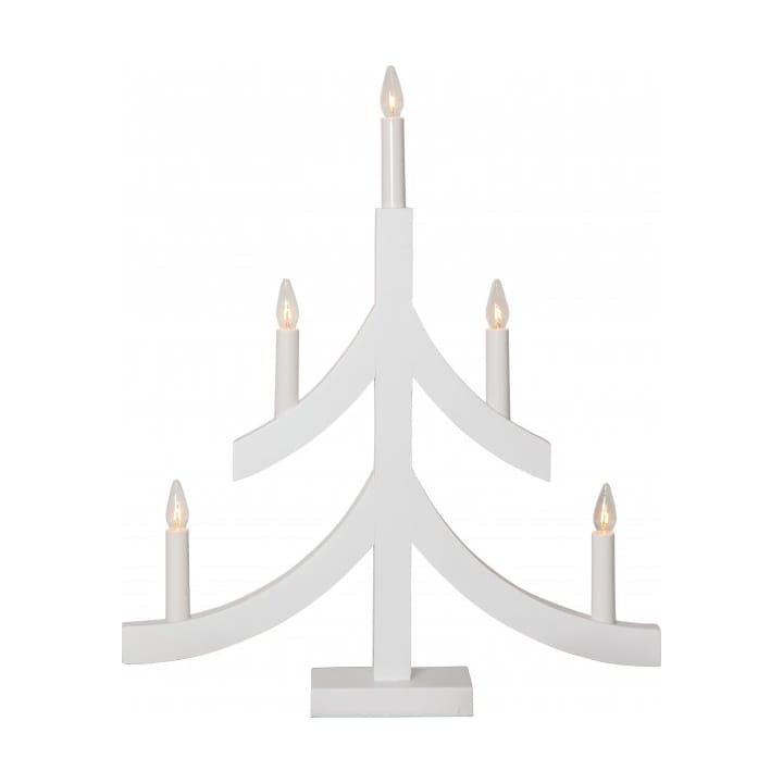 Pagoda candlestick 40 cm - White - Star Trading