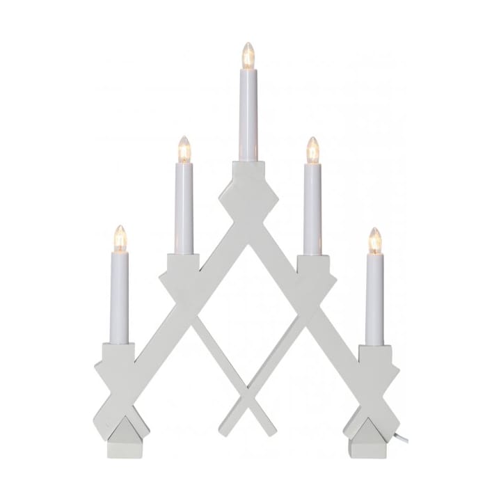 Rut candle holder 30 cm - White - Star Trading