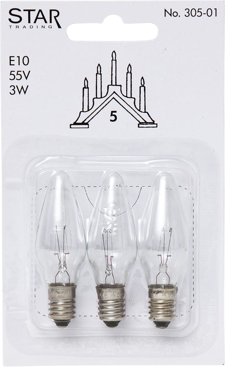 Star Trading replacement lamps E10 3-pack, 305-01 (5-armad) Star Trading