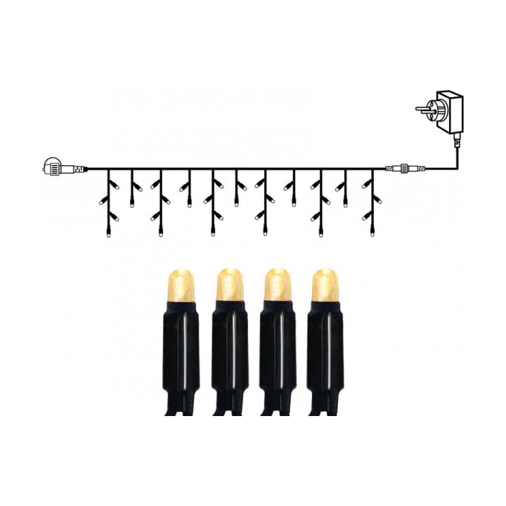 Start System 24 icicle lights string 300x40 cm, Black Star Trading