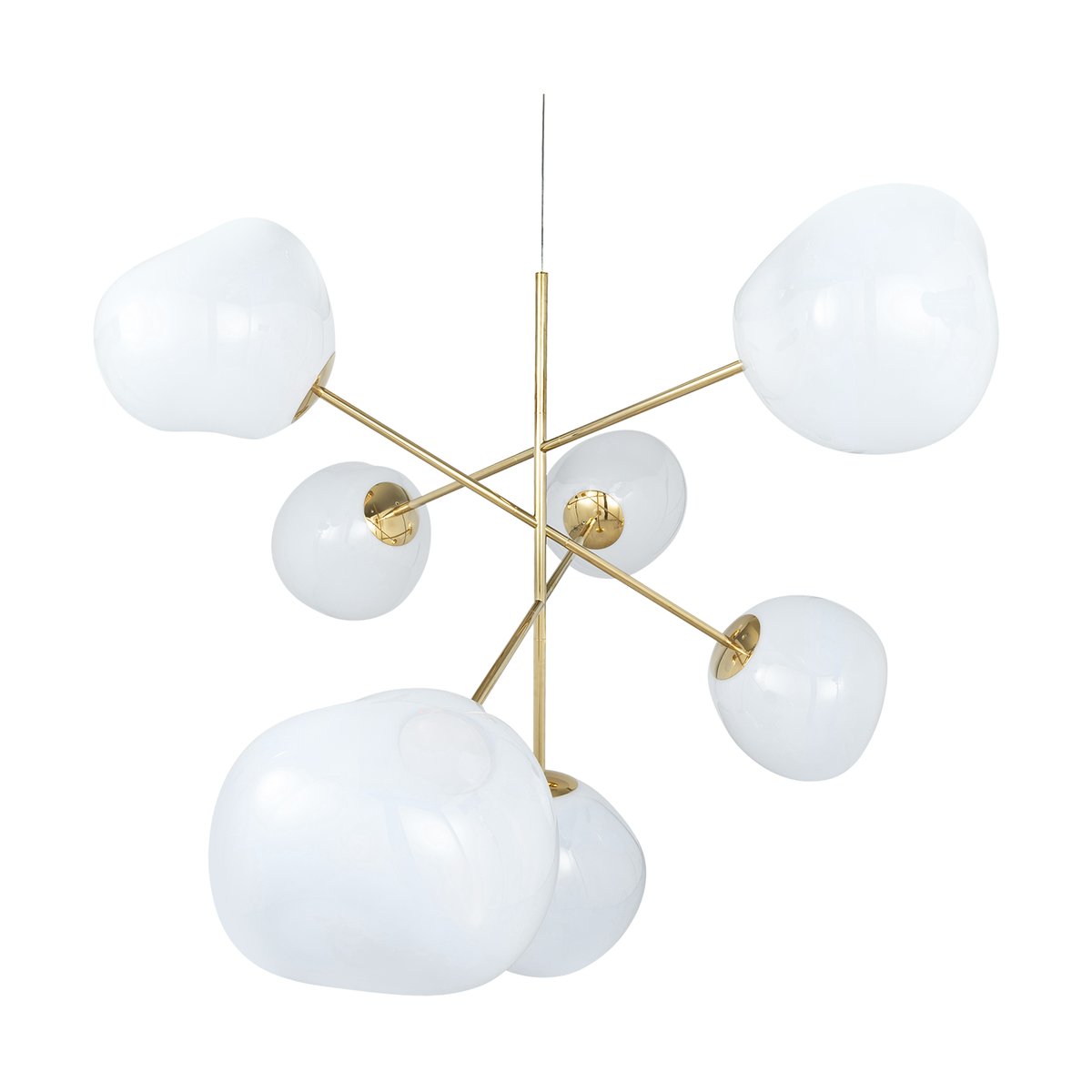 Tom Dixon Melt Chandelier large LED 196 cm Opal-gold