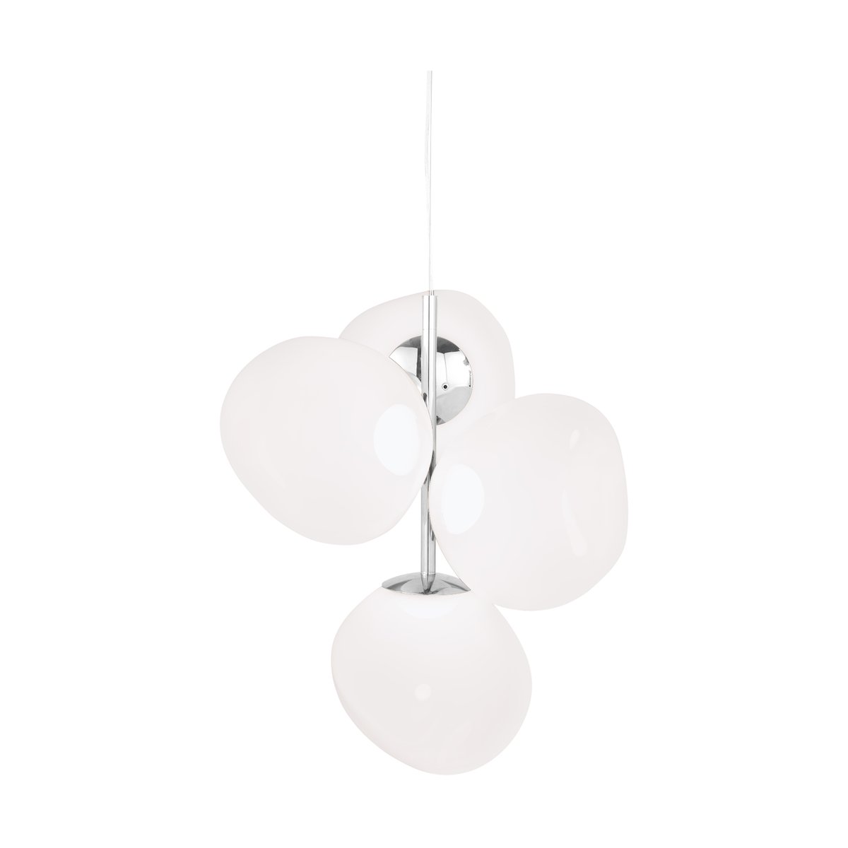 Tom Dixon Melt Chandelier mini LED 63,4 cm Opal-silver