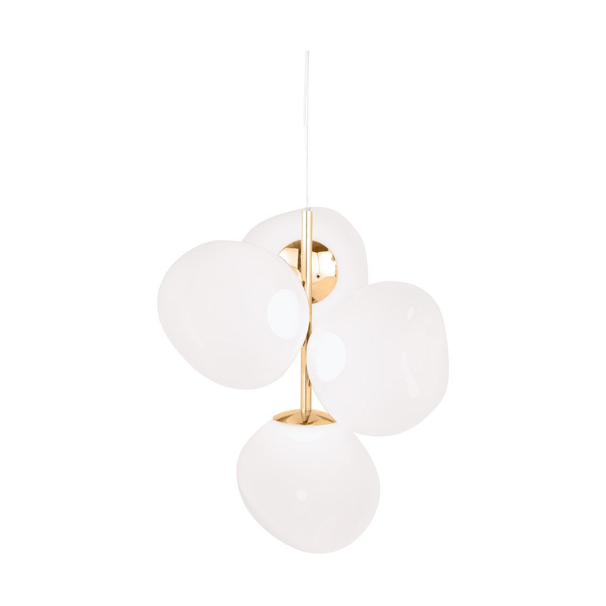 Tom Dixon Melt Chandelier small LED 103 cm Opal-gold