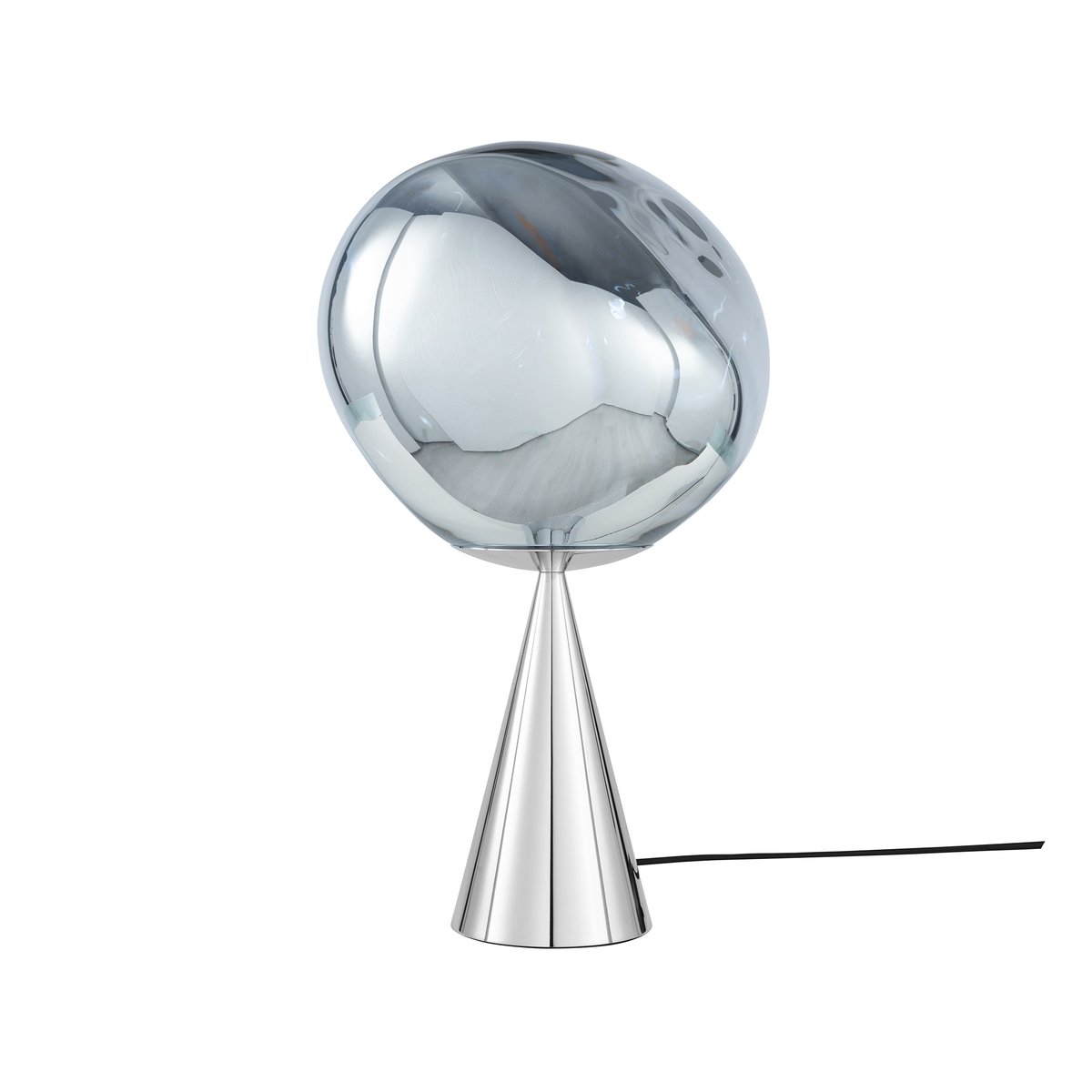 Tom Dixon Melt Cone fat table lamp LED 46,5 cm Silver-silver