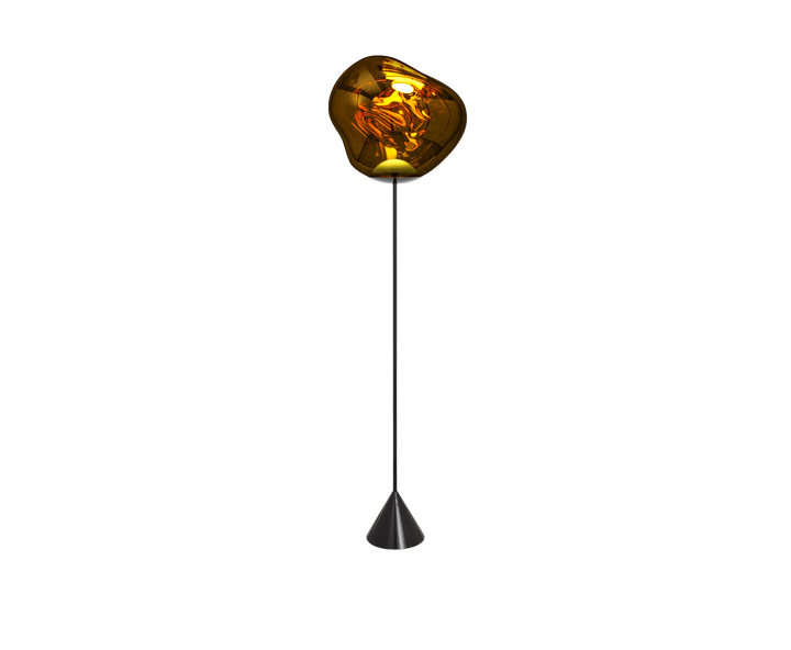 Melt Cone slim floor lamp LED 180 cm, Gold Tom Dixon