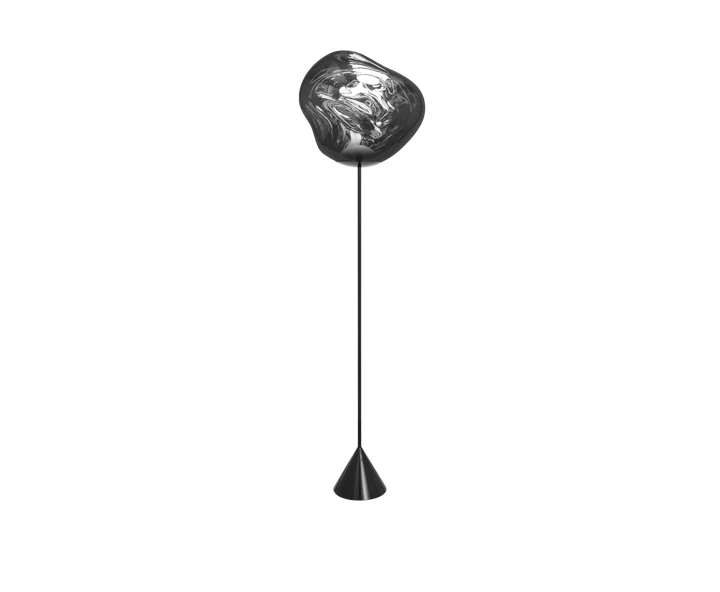 Melt Cone slim golvlampa LED 180 cm, Silver Tom Dixon