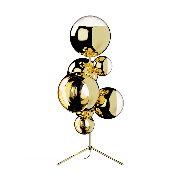 Mirror Ball chandelier floor lamp LED 181 cm - Gold - Tom Dixon